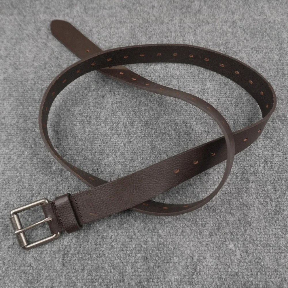 Dickies Leather‎ Belt Mens 50-52 Brown Pebbled Roller Buckle Utility 17GD020027